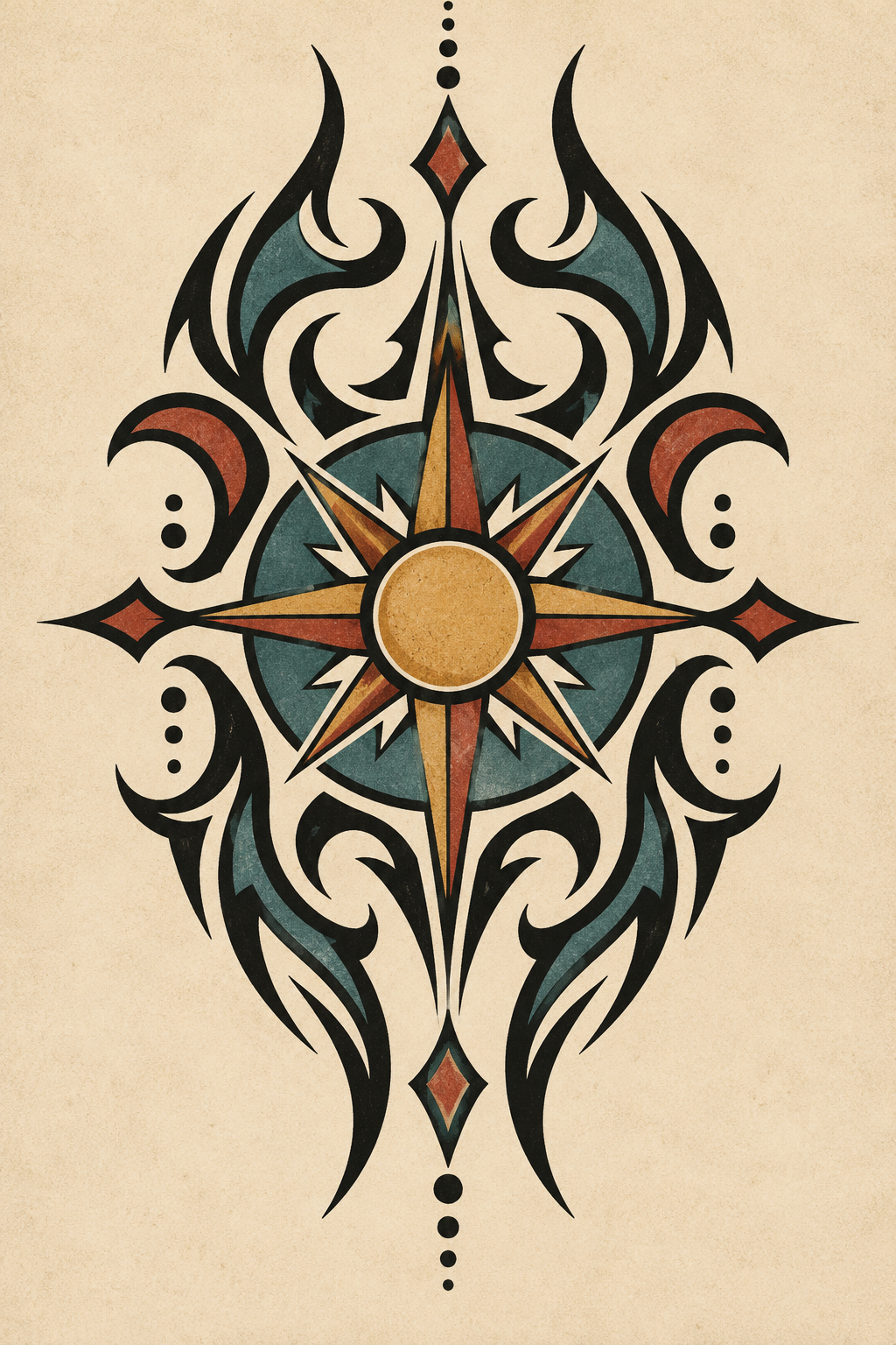 Tribal vintage tattoo design