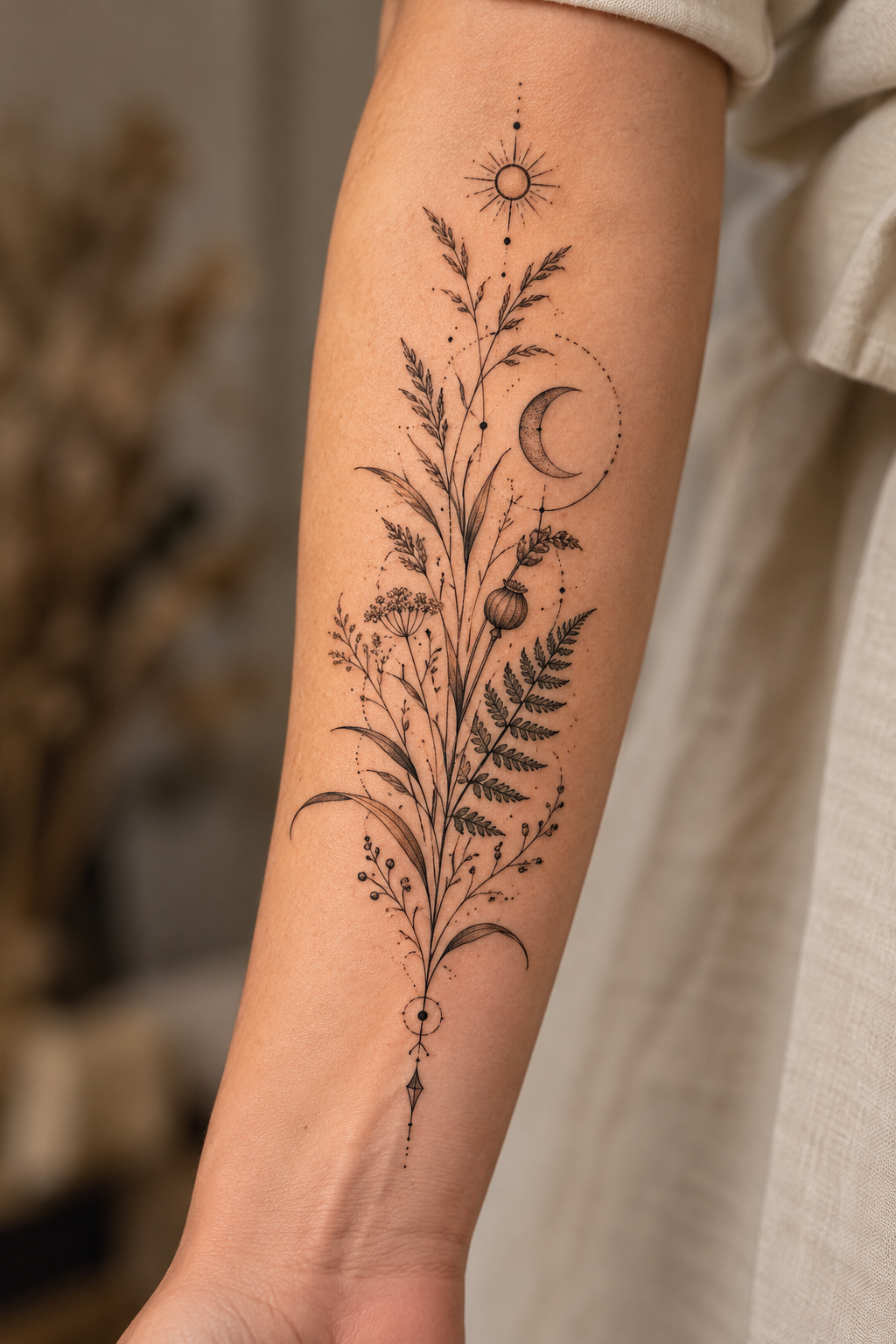 7. Botanical Panels earthy tattoo ideas