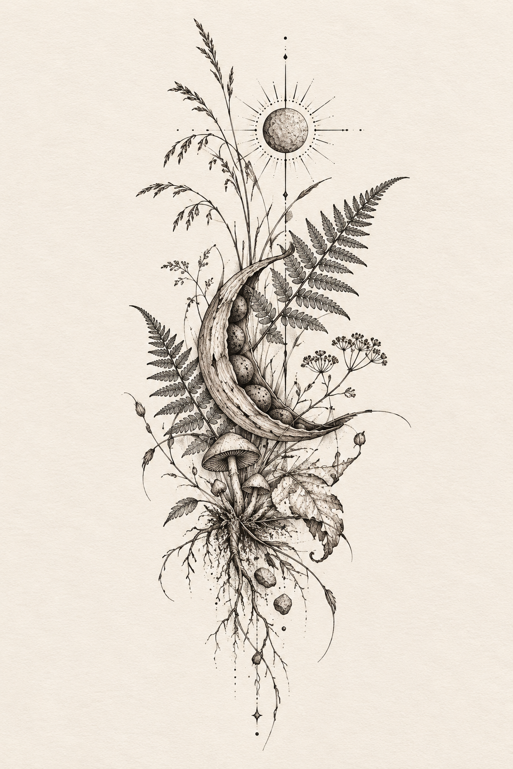 10. Tree and Sun earthy tattoo ideas