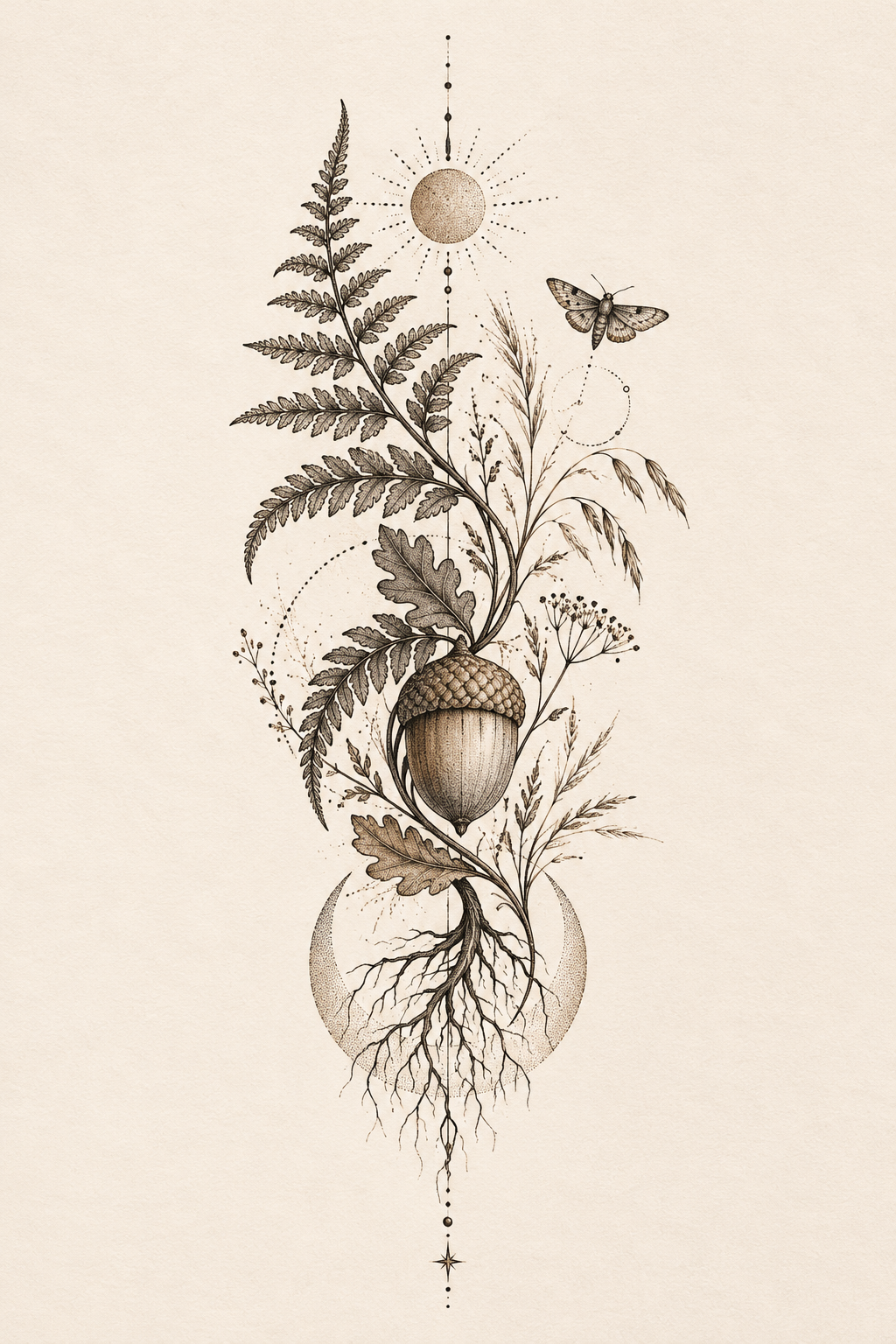 13. Lower Sleeve Composition earthy tattoo ideas
