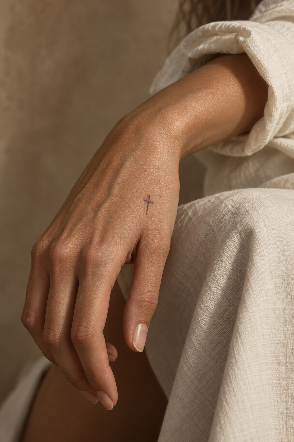 small cross on the hand small biblical tattoos cross idea