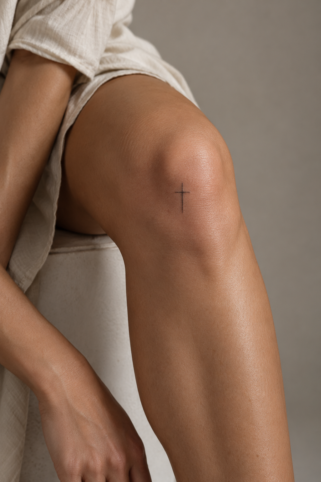 small cross on the knee small biblical tattoos cross idea