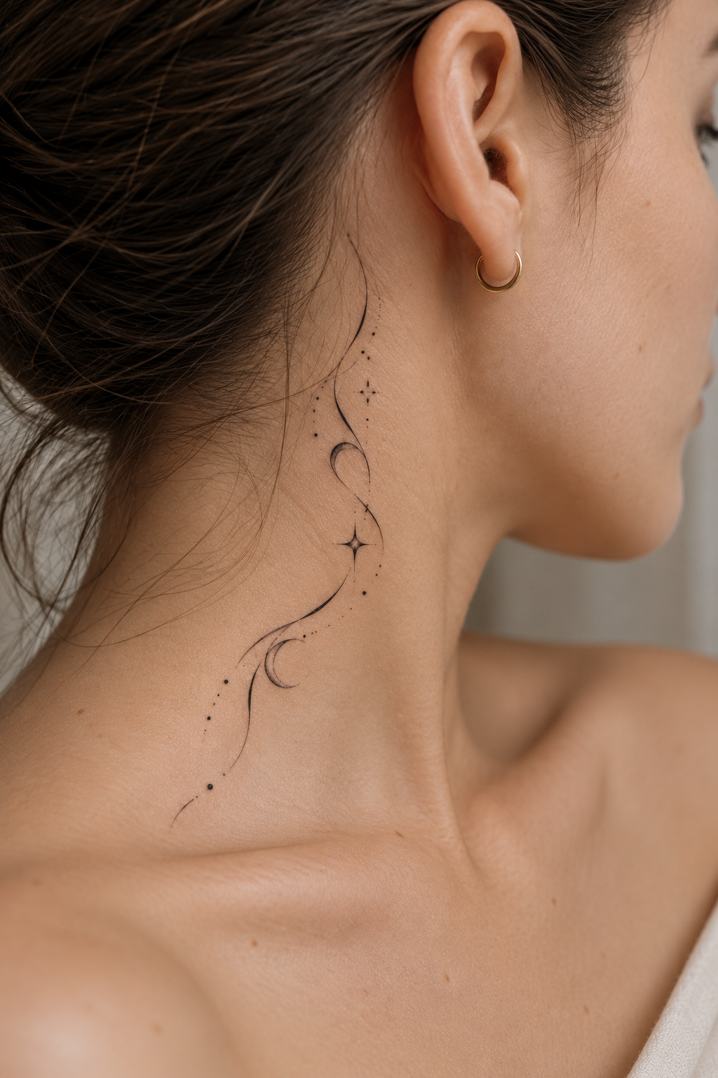 behind the ear tattoo ideas for women: small script tattoo