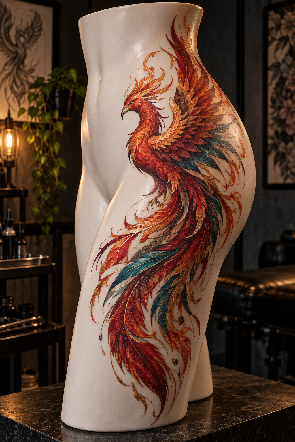 vivid phoenix hip phoenix tattoo idea
