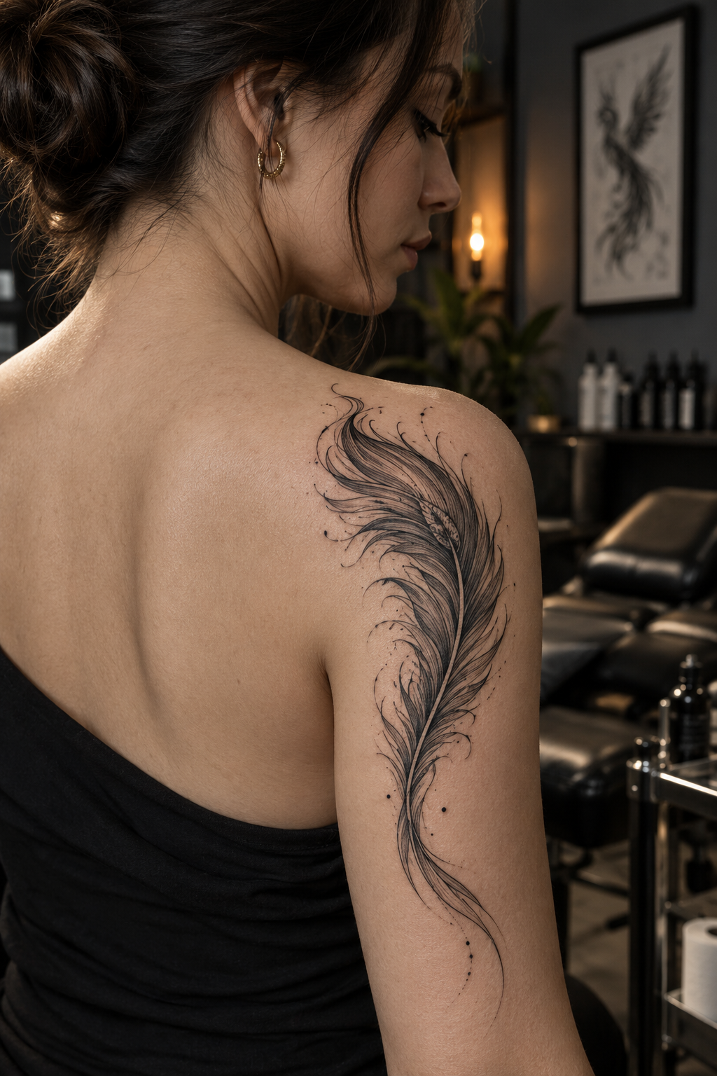phoenix feather accent phoenix tattoo idea