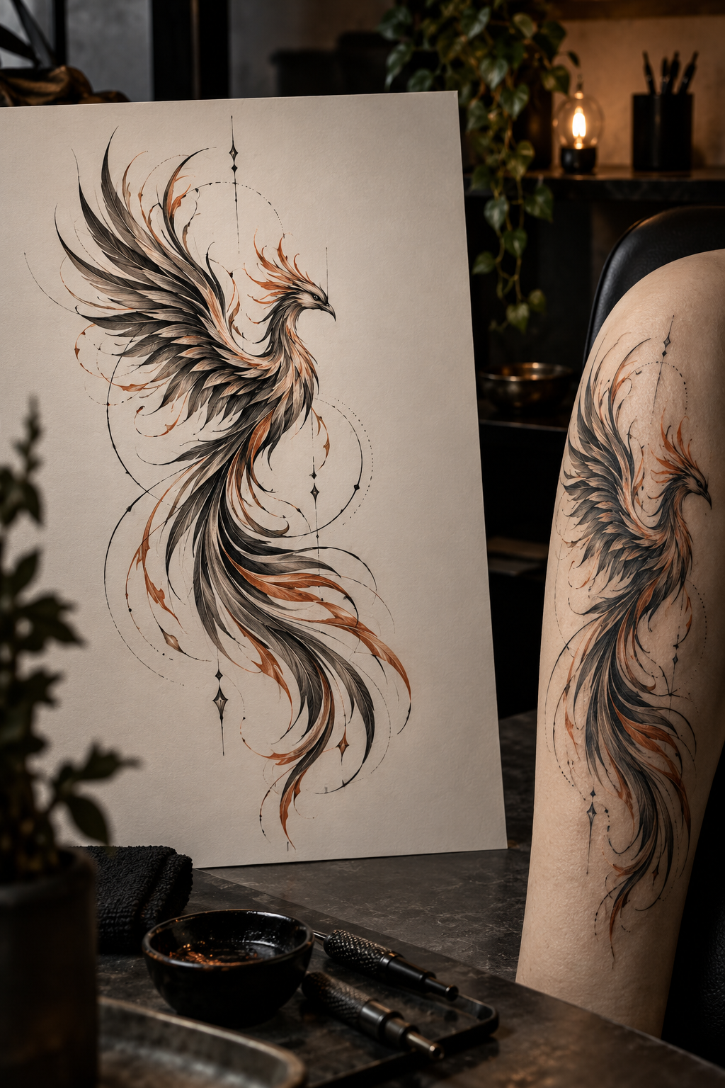 abstract phoenix movement phoenix tattoo idea