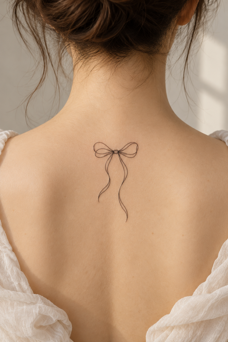 minimalist bow tattoos featured design