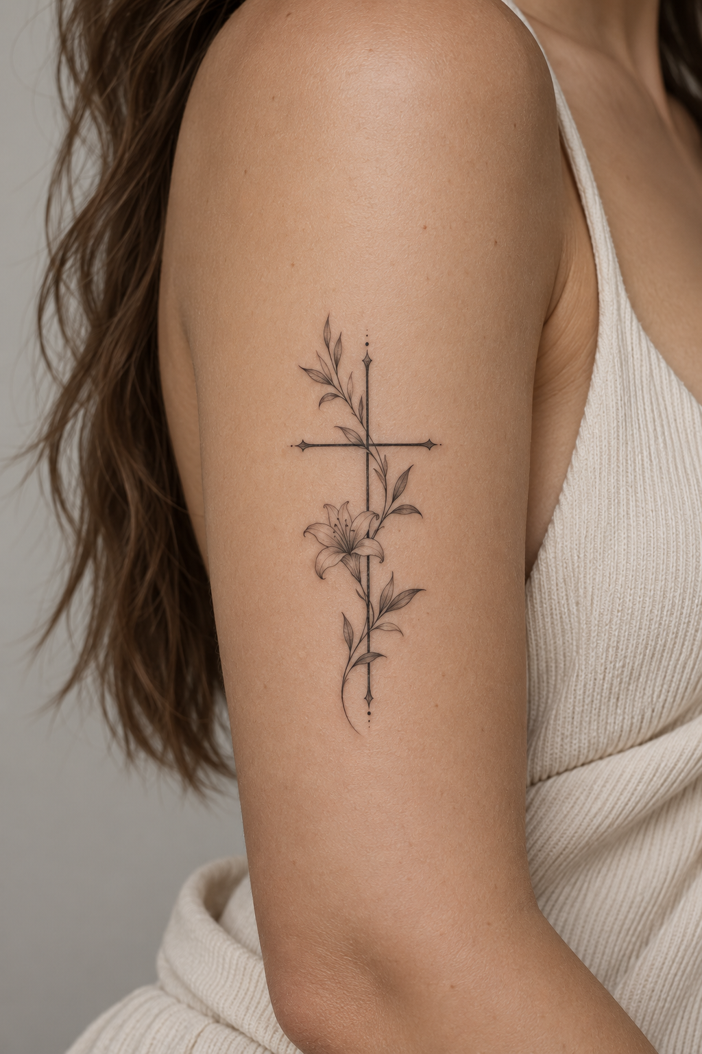Fine line Christian tattoos for men concept 1