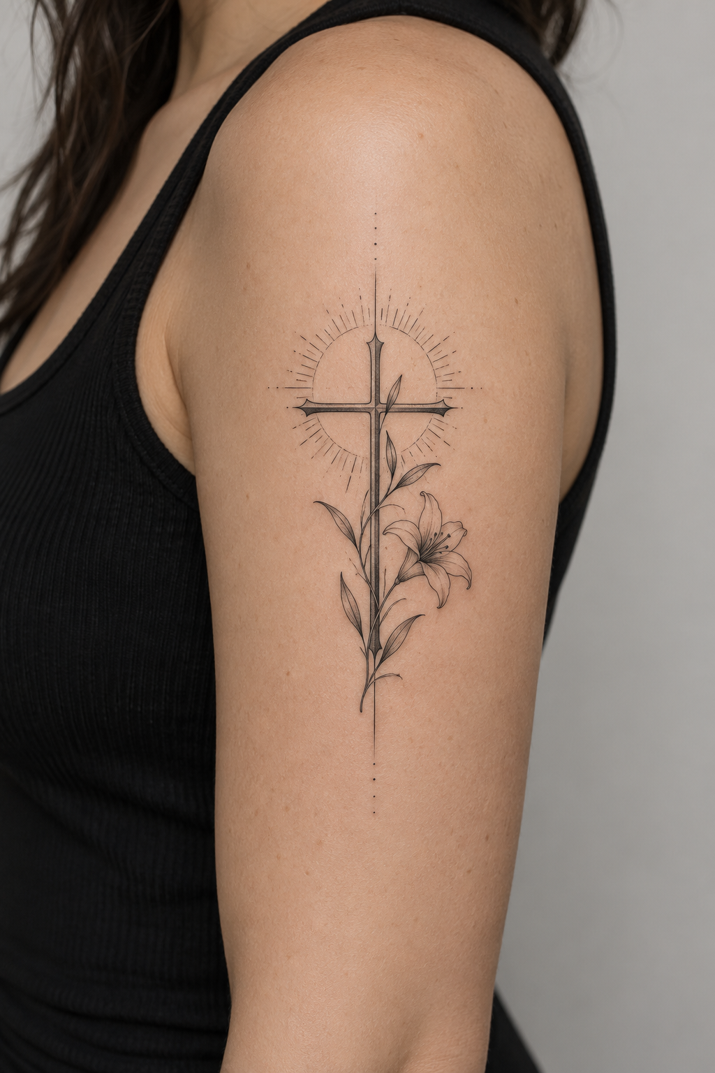 Fine line Christian tattoos for men concept 3