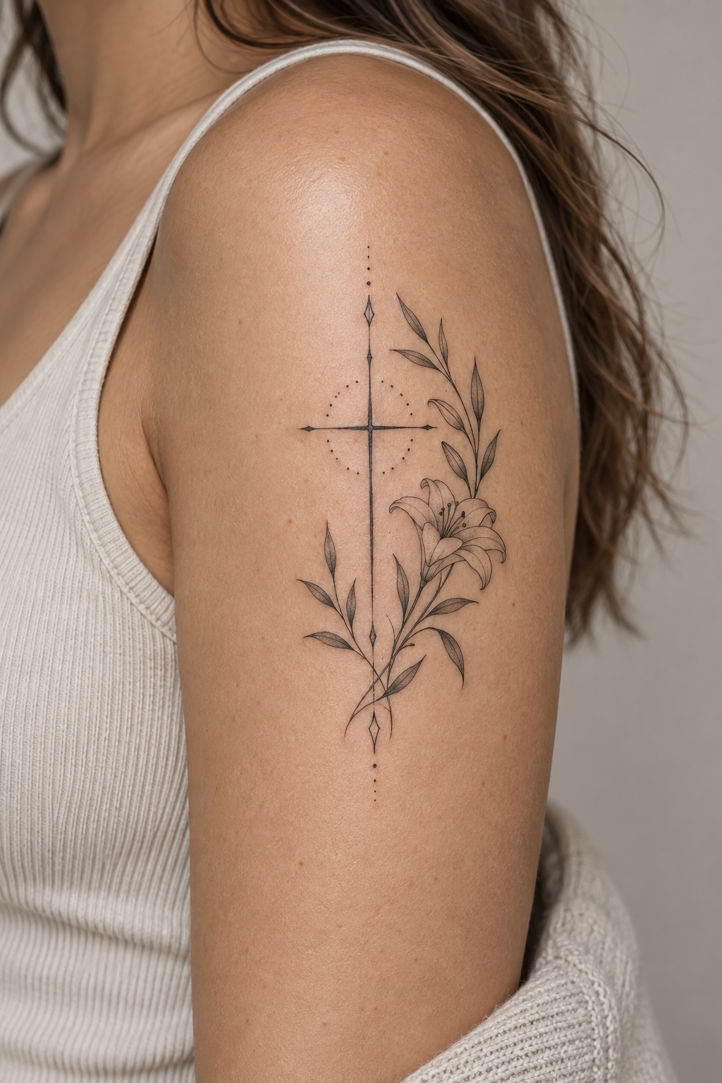 Fine line Christian tattoos for men concept 4