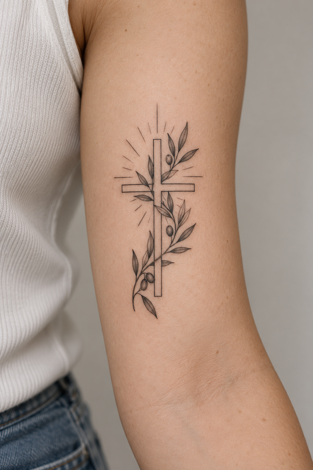 Fine line Christian tattoos for men concept 6