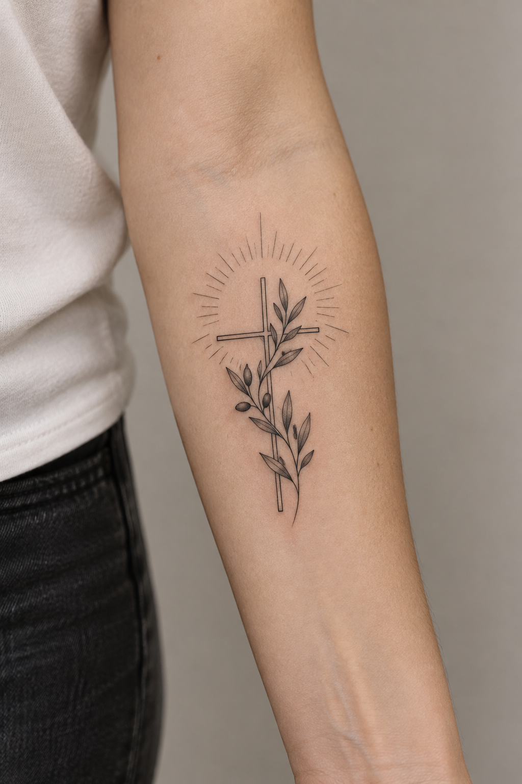 Fine line Christian tattoos for men concept 7