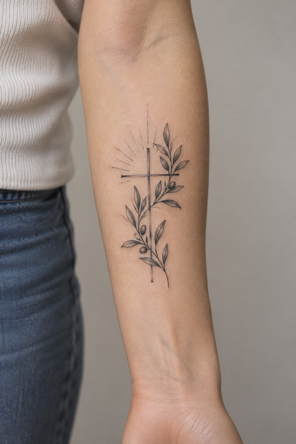 Fine line Christian tattoos for men concept 9