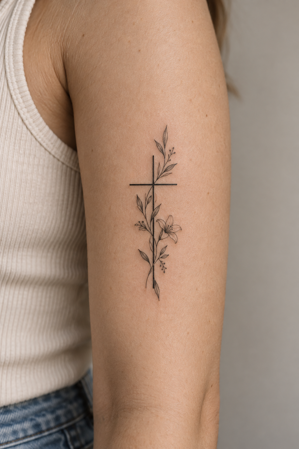 Fine line Christian tattoos for men concept 10