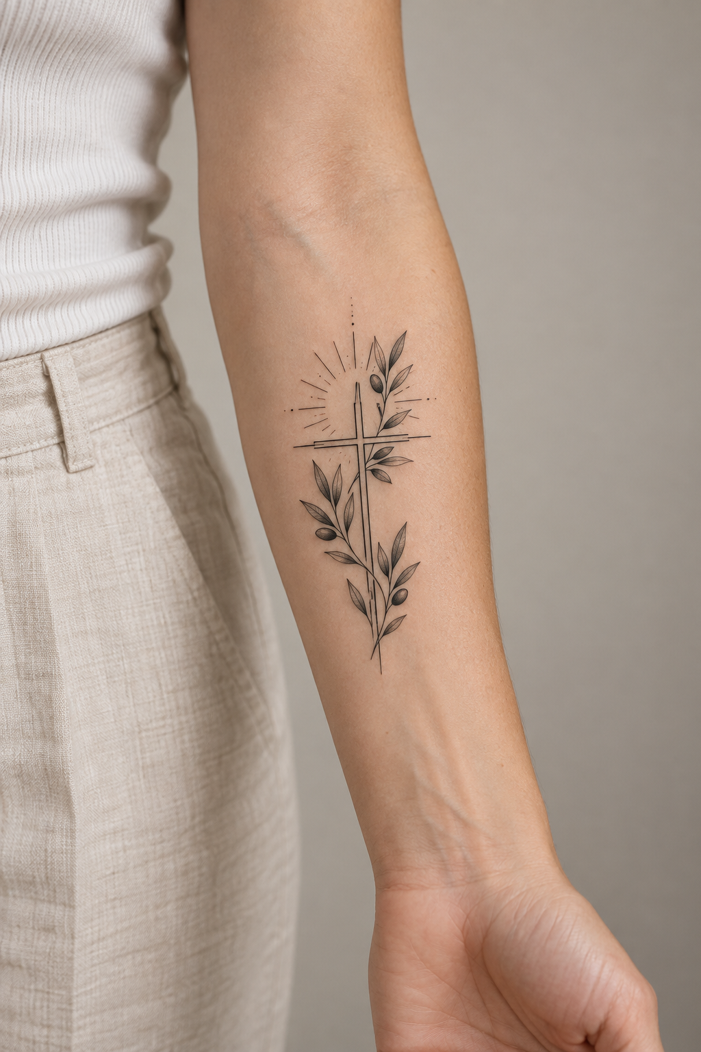 Fine line Christian tattoos for men concept 13