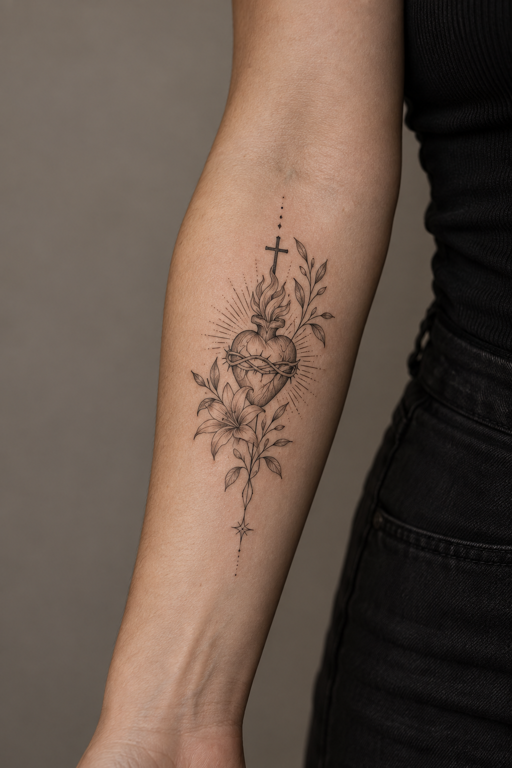 Fine line Christian tattoos for men concept 15