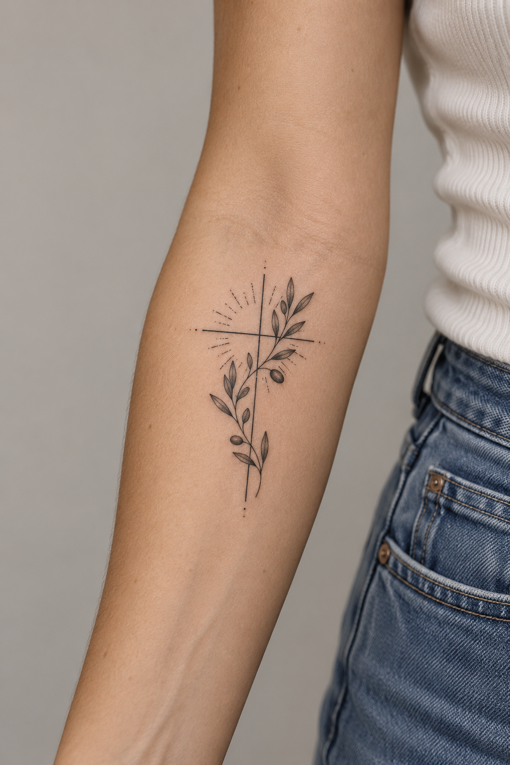 Fine line Christian tattoos for men concept 19