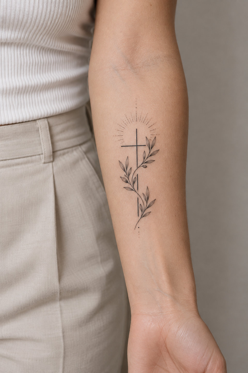 Fine line Christian tattoos for men concept 20