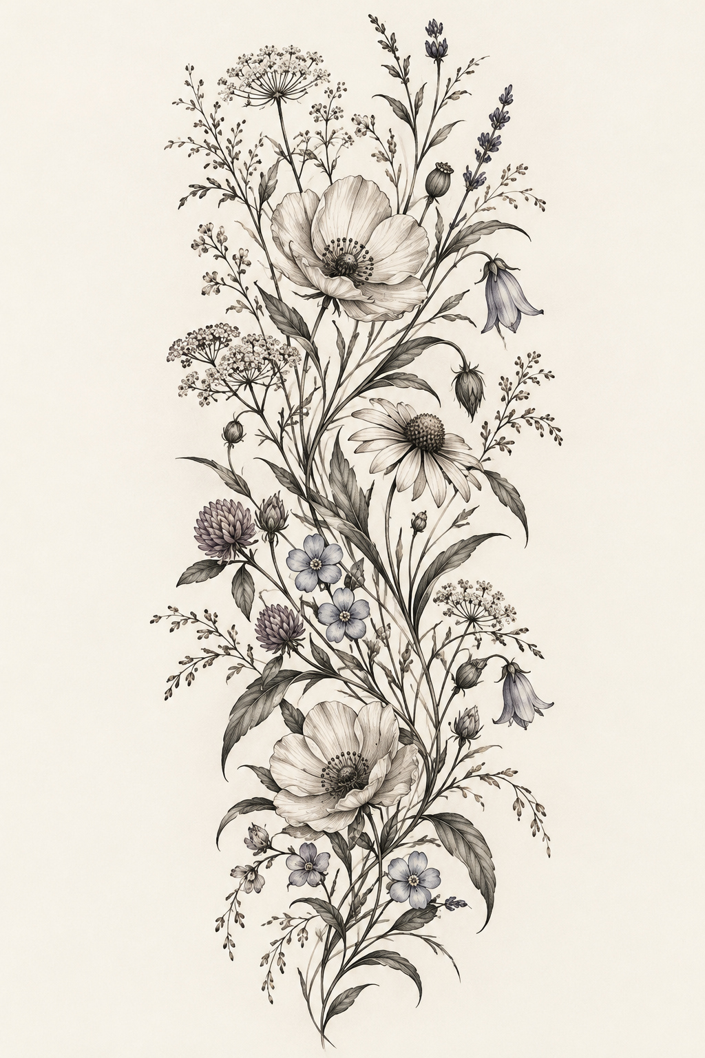 Wildflower Cuff single-line tattoos for women idea