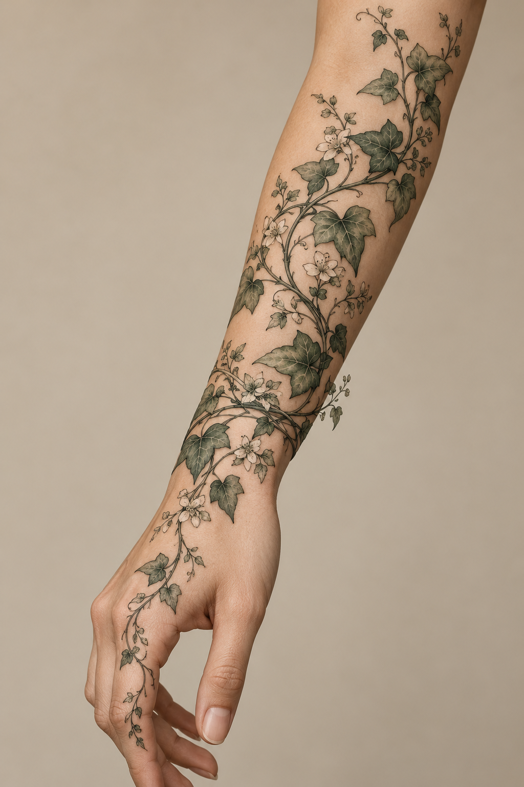 Ivy Cuff single-line tattoos for women idea