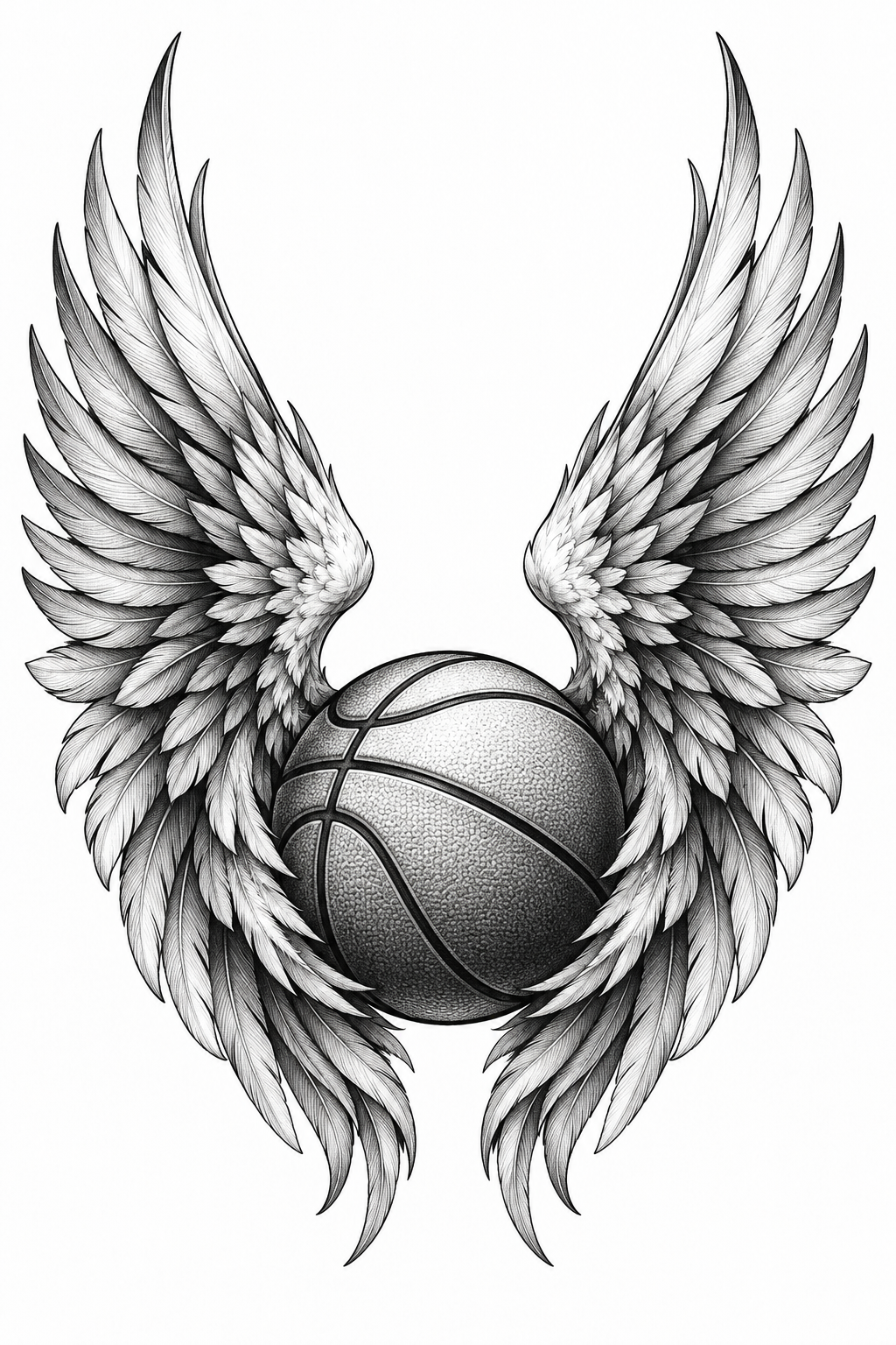 Winged basketball tattoo cover-up idea