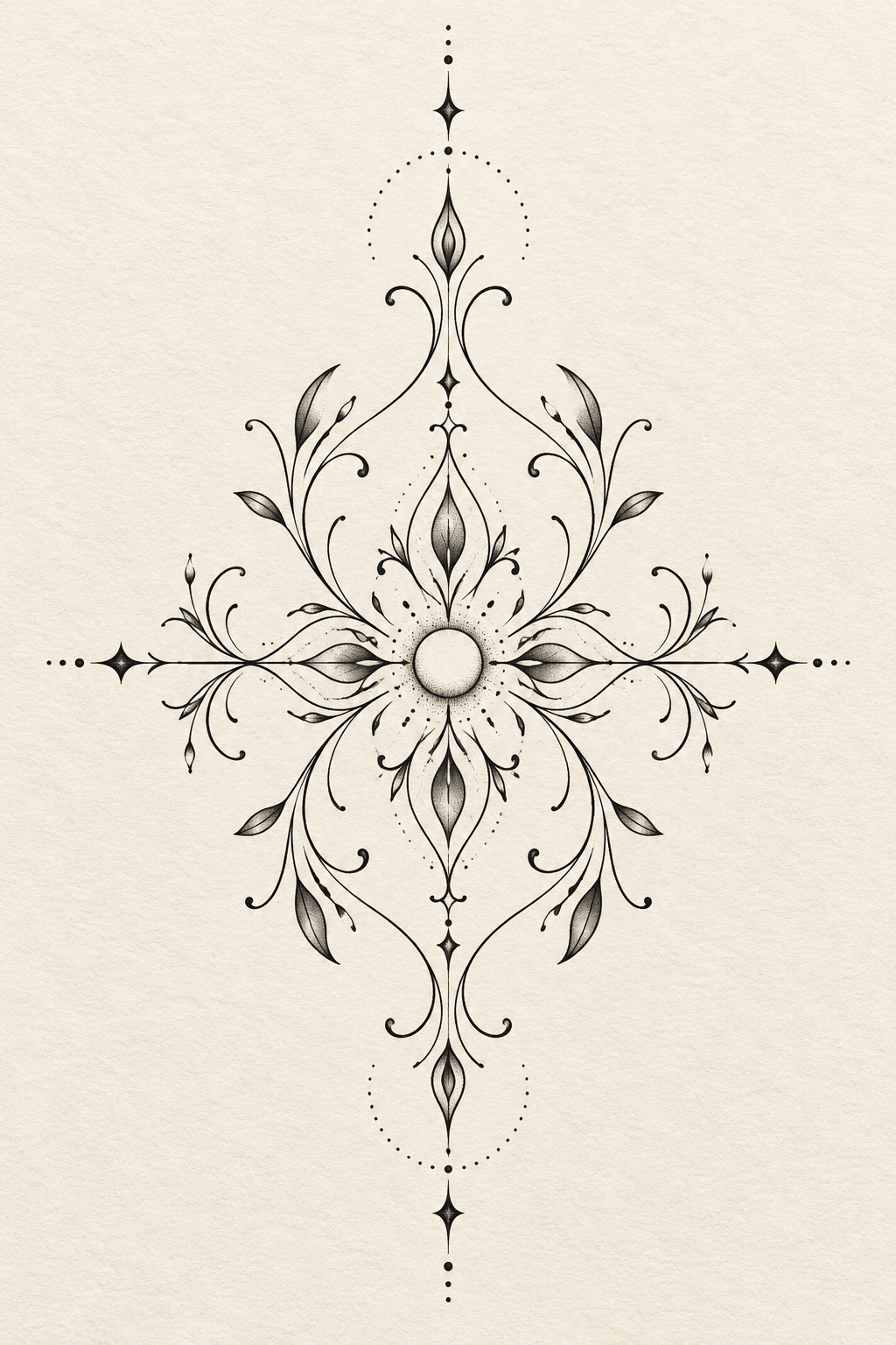 Belly-button ornament tattoo cover-up idea