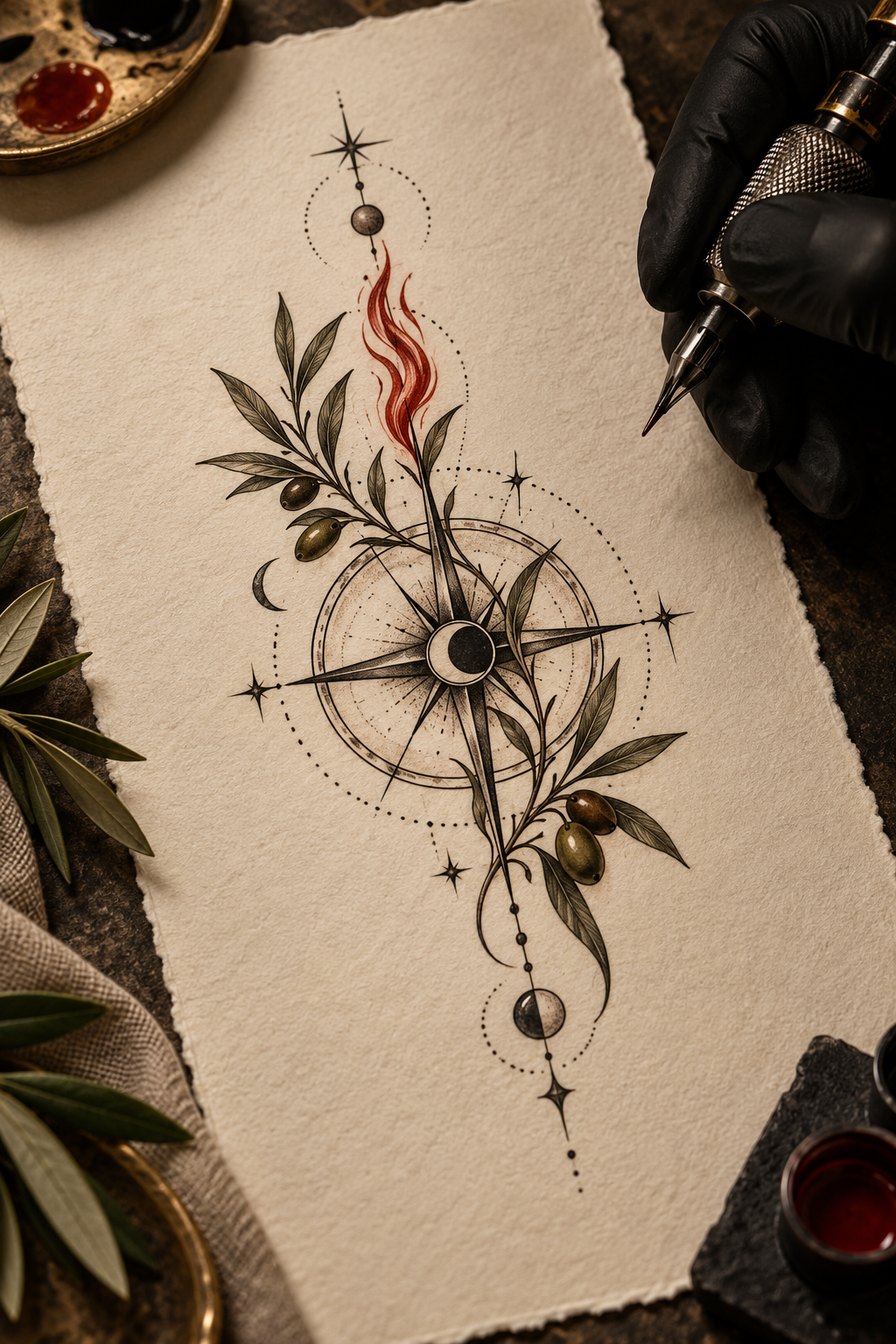 Personal symbol and story tattoo cover-up idea