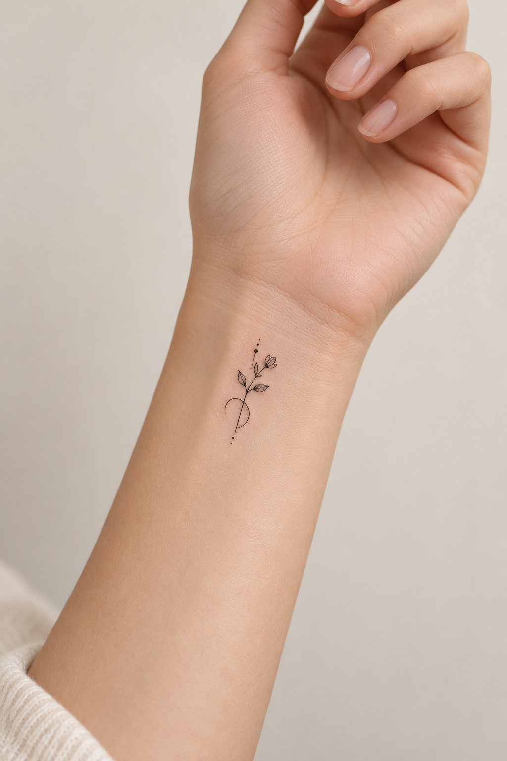 Tiny Initial tiny wrist tattoo idea for women