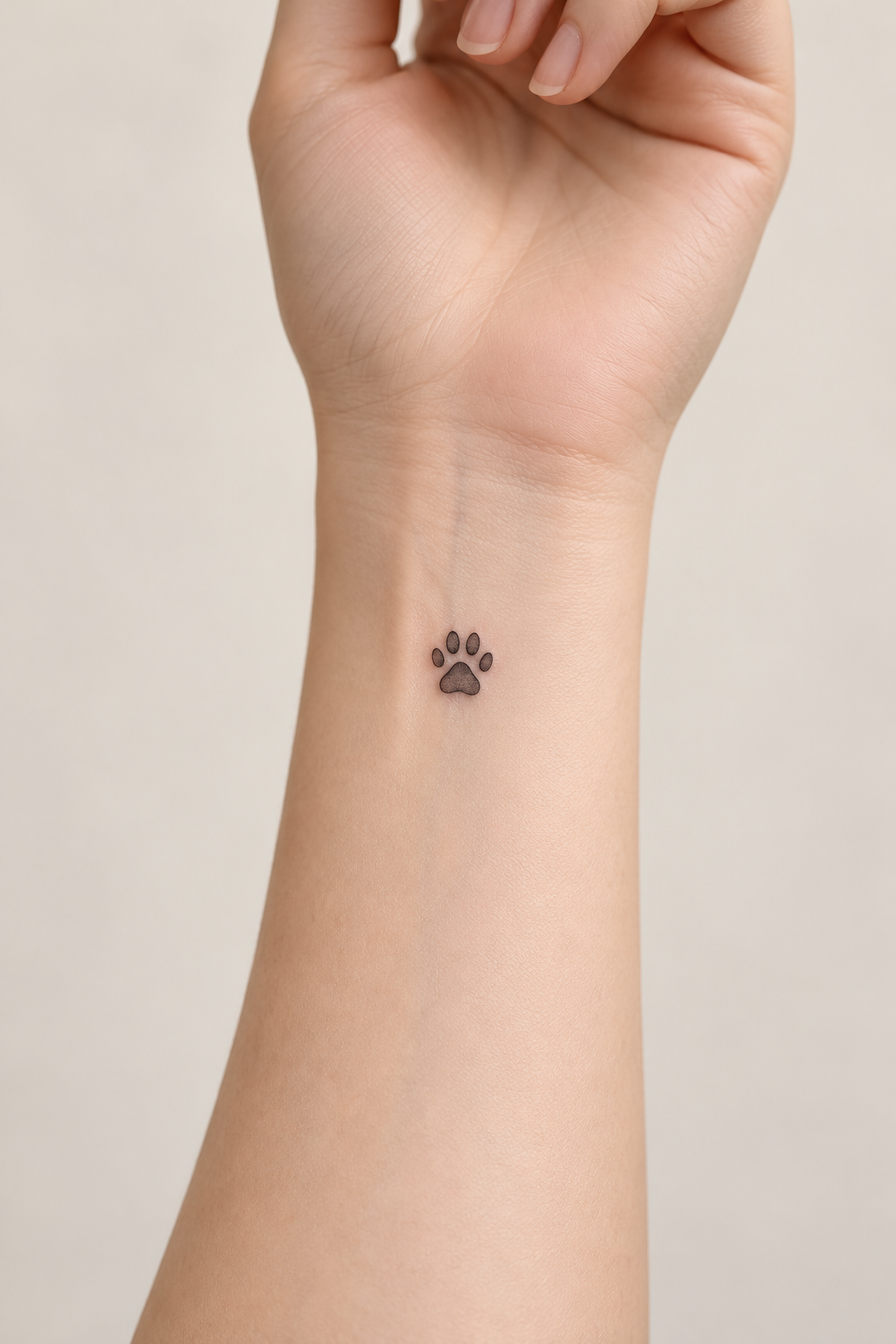 Tiny Paw Print tiny wrist tattoo idea for women