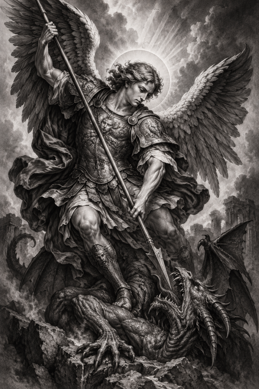 Archangel Michael tattoos for men idea 1