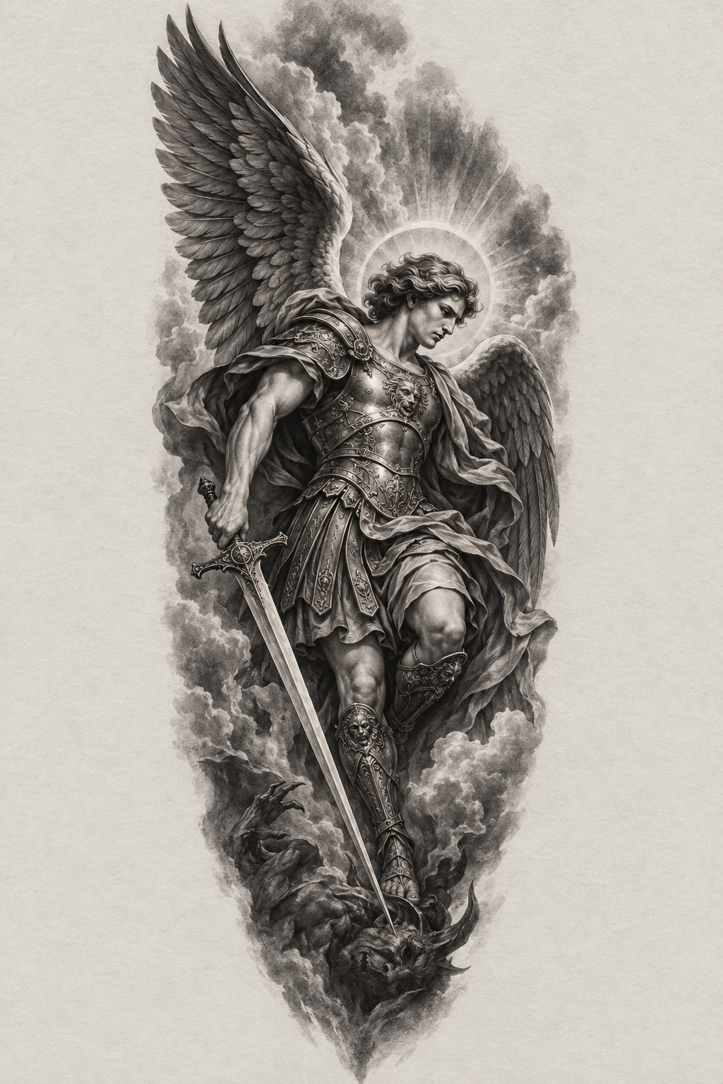Archangel Michael tattoos for men idea 2