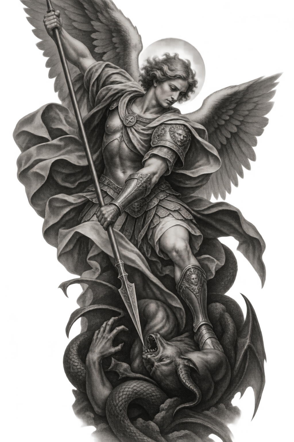 Archangel Michael tattoos for men idea 4