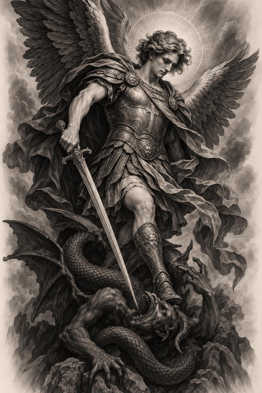 Archangel Michael tattoos for men idea 5