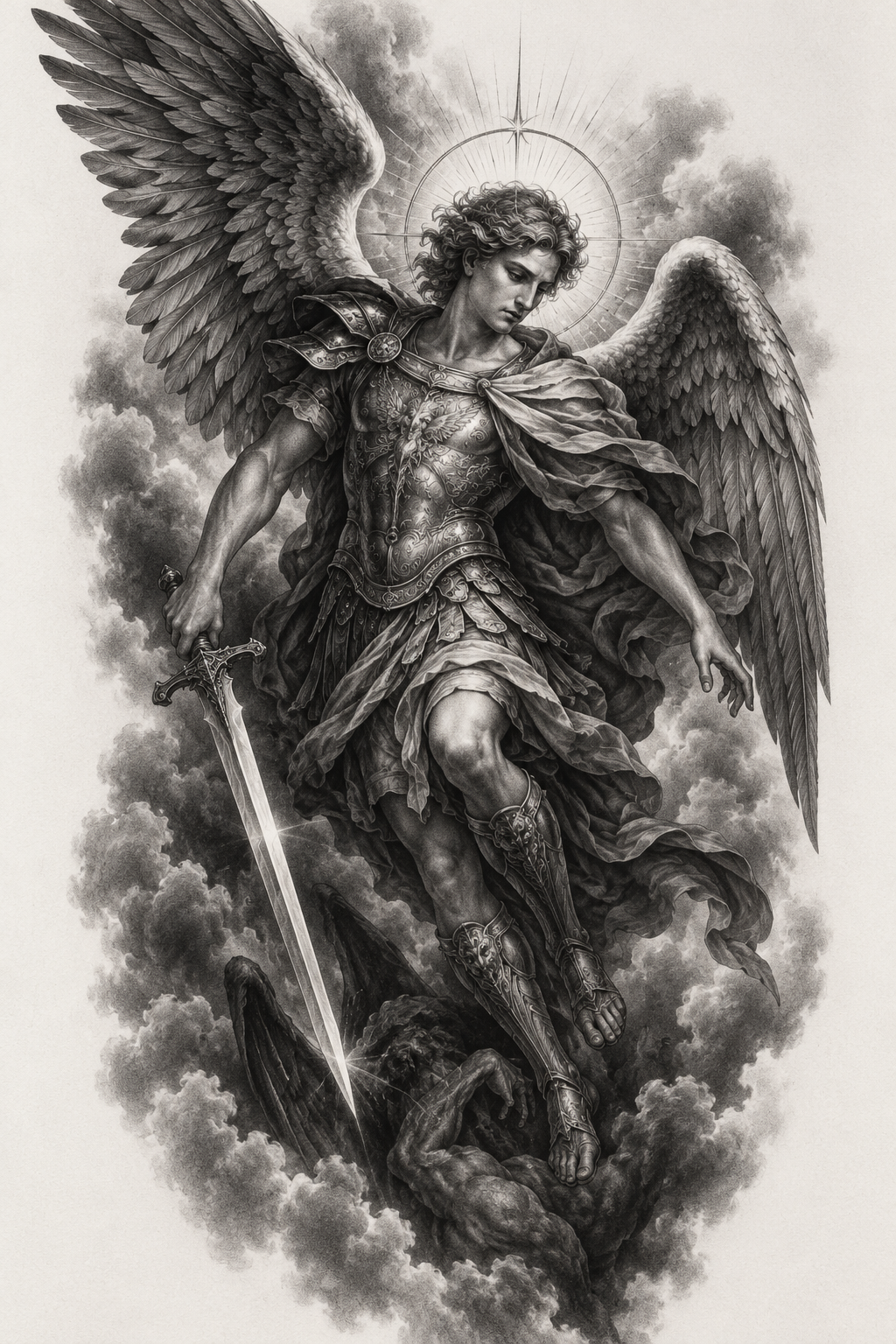Archangel Michael tattoos for men idea 6