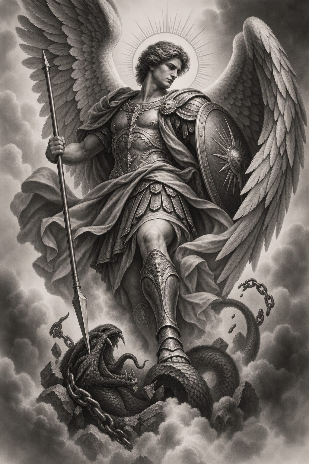 Archangel Michael tattoos for men idea 7