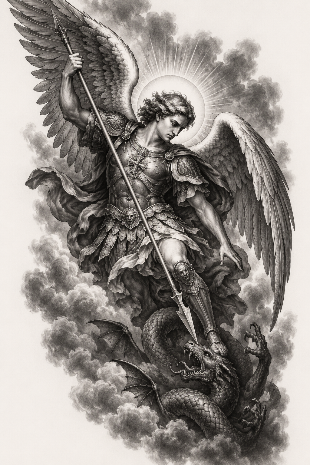 Archangel Michael tattoos for men idea 9