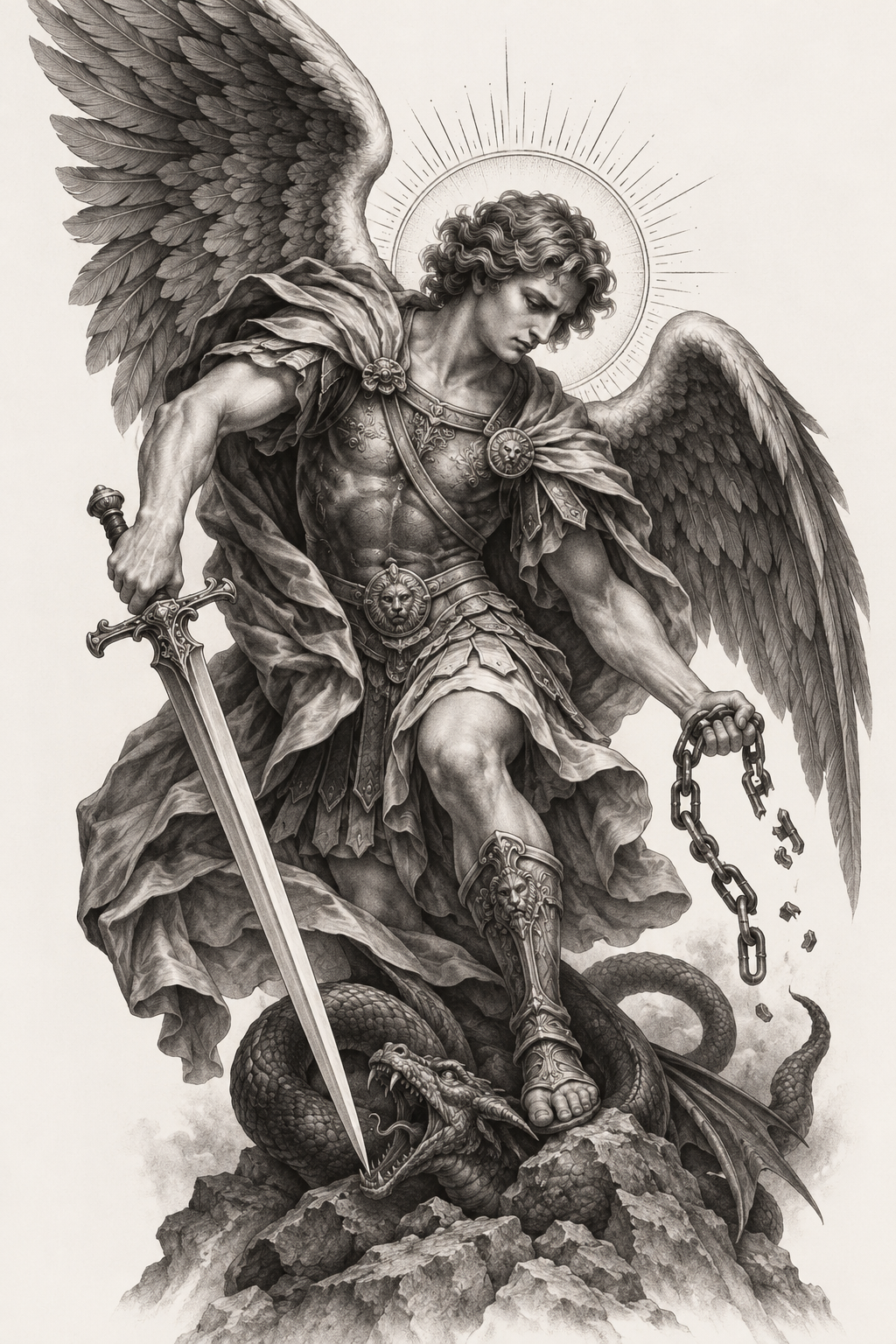 Archangel Michael tattoos for men idea 10
