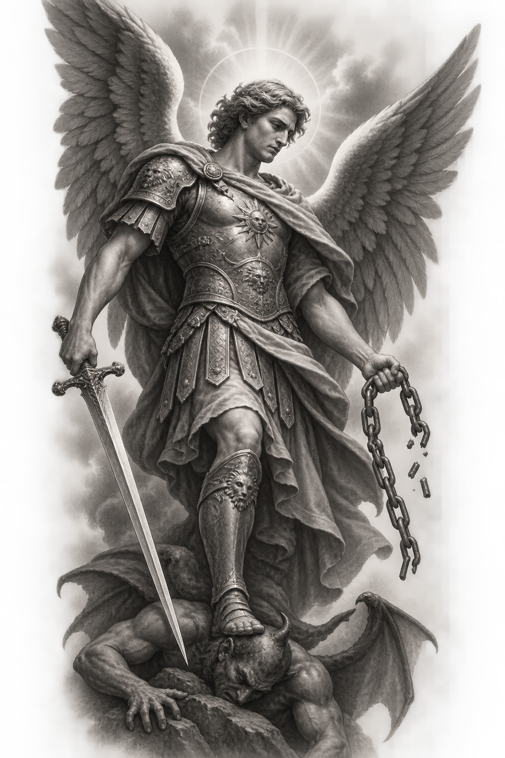 Archangel Michael tattoos for men idea 13