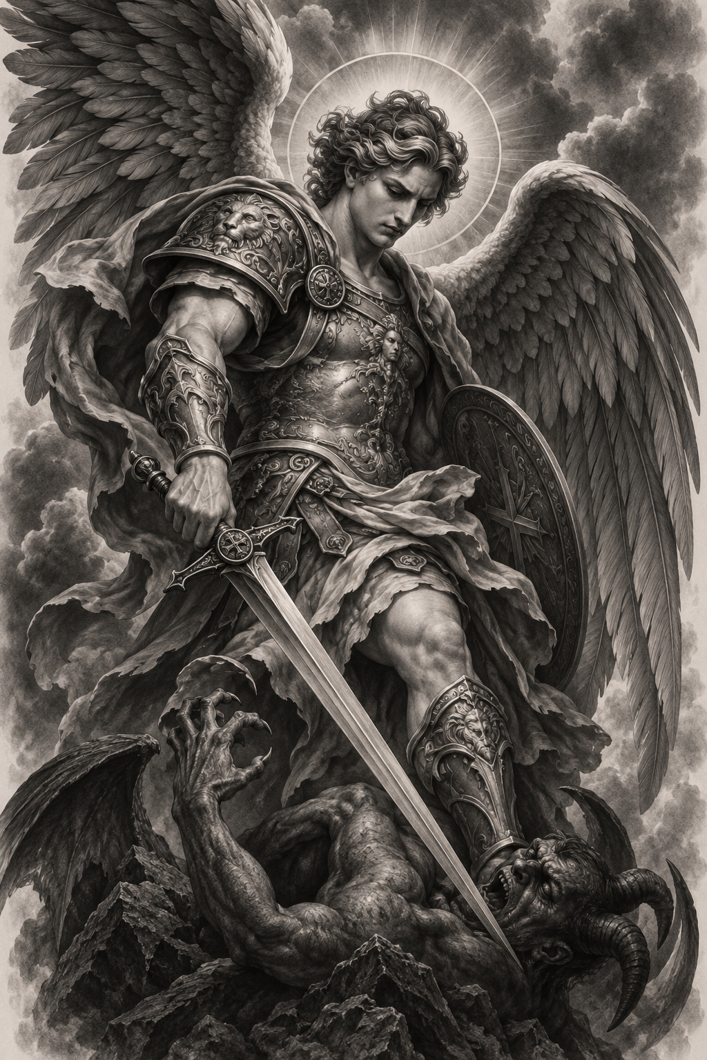 Archangel Michael tattoos for men idea 14