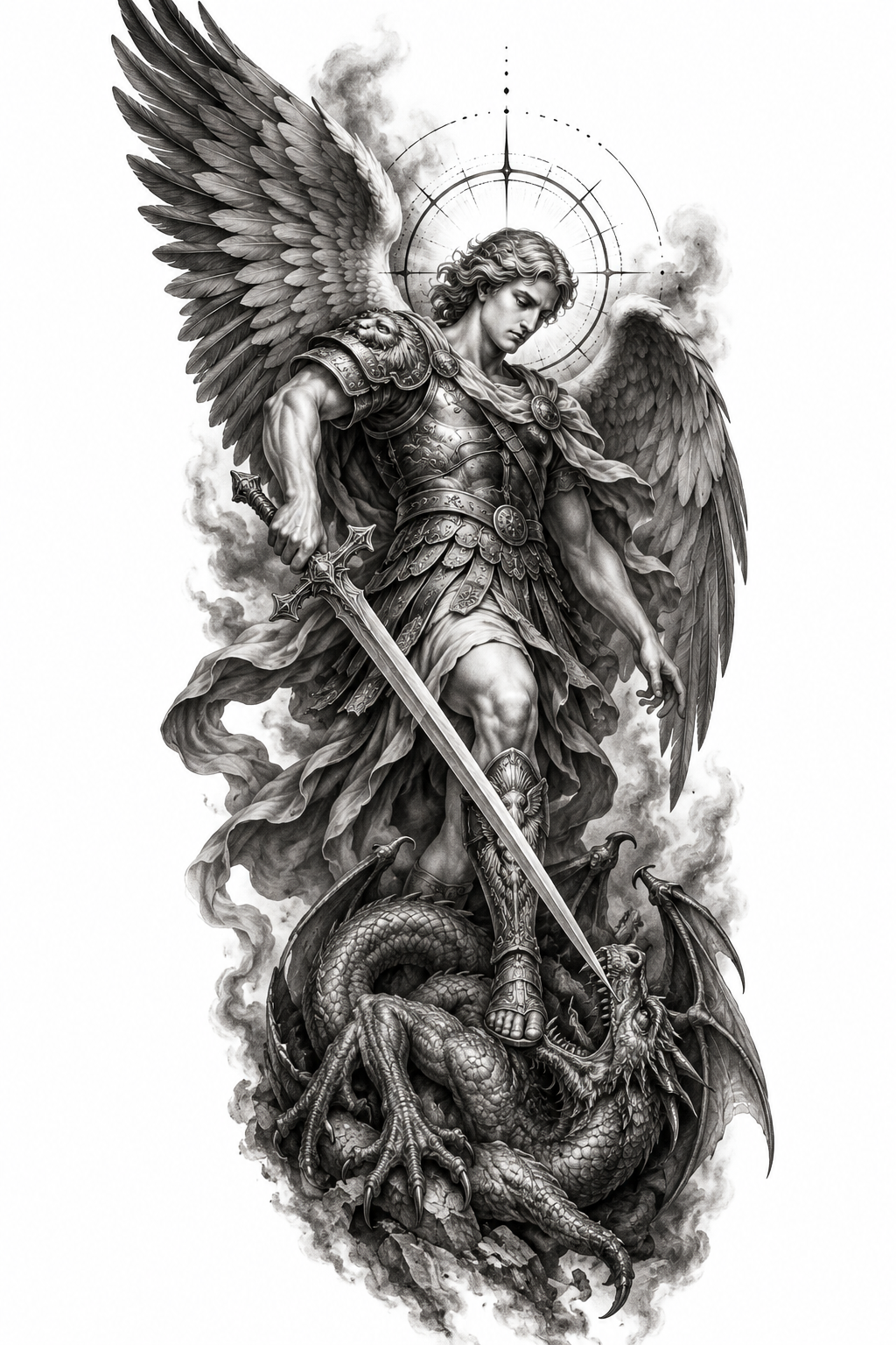 Archangel Michael tattoos for men idea 15