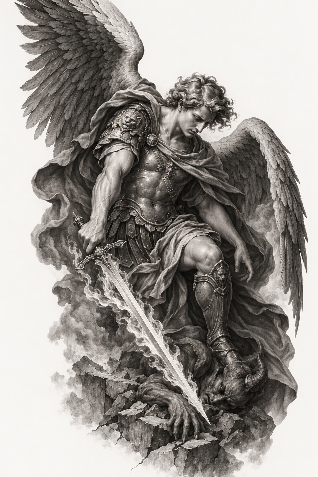 Archangel Michael tattoos for men idea 16