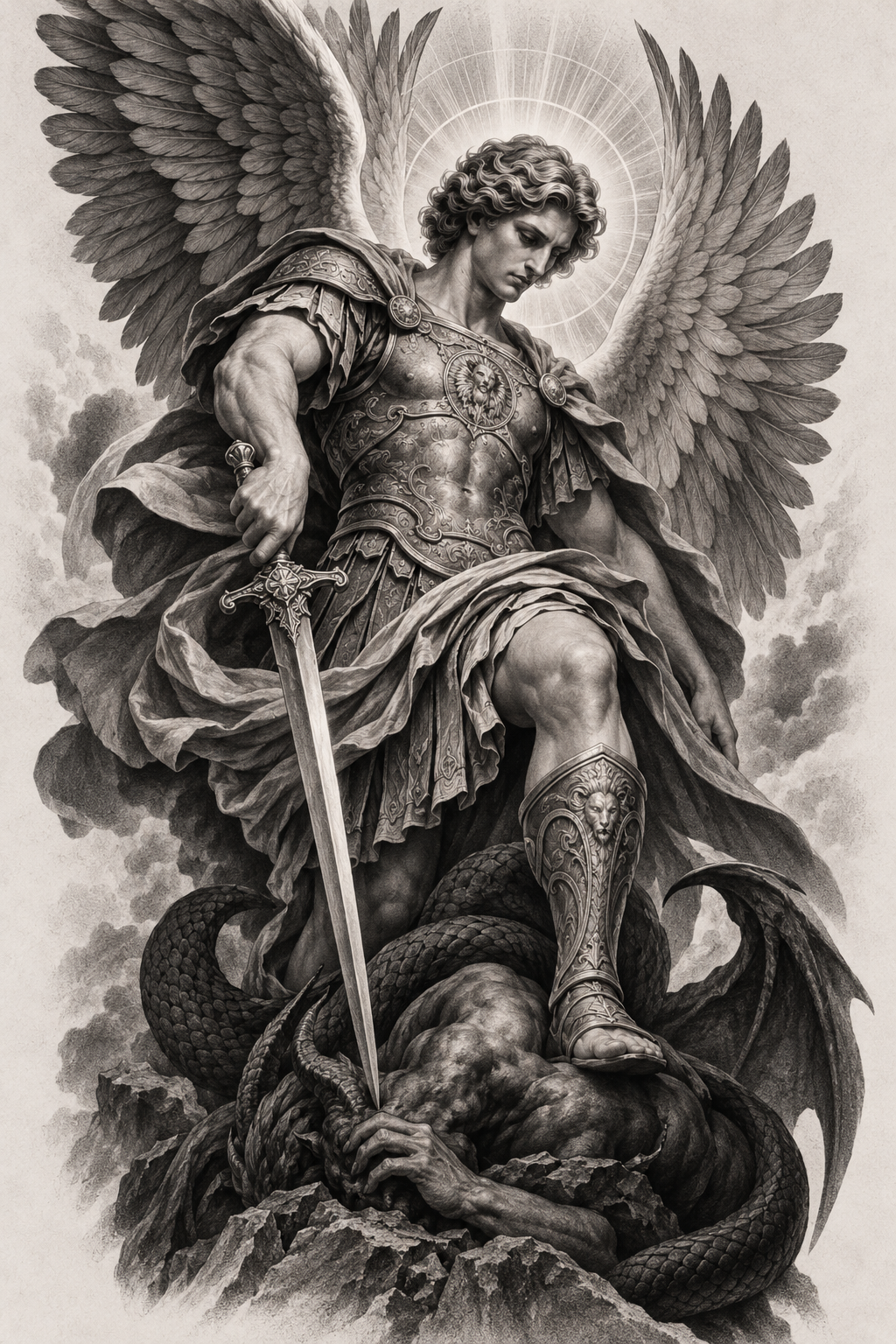 Archangel Michael tattoos for men idea 17