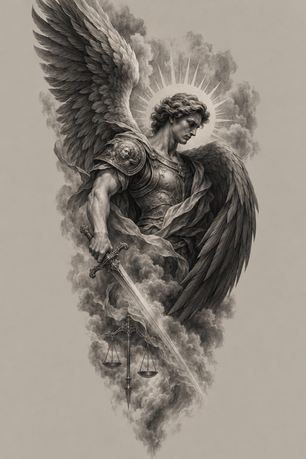 Archangel Michael tattoos for men idea 18