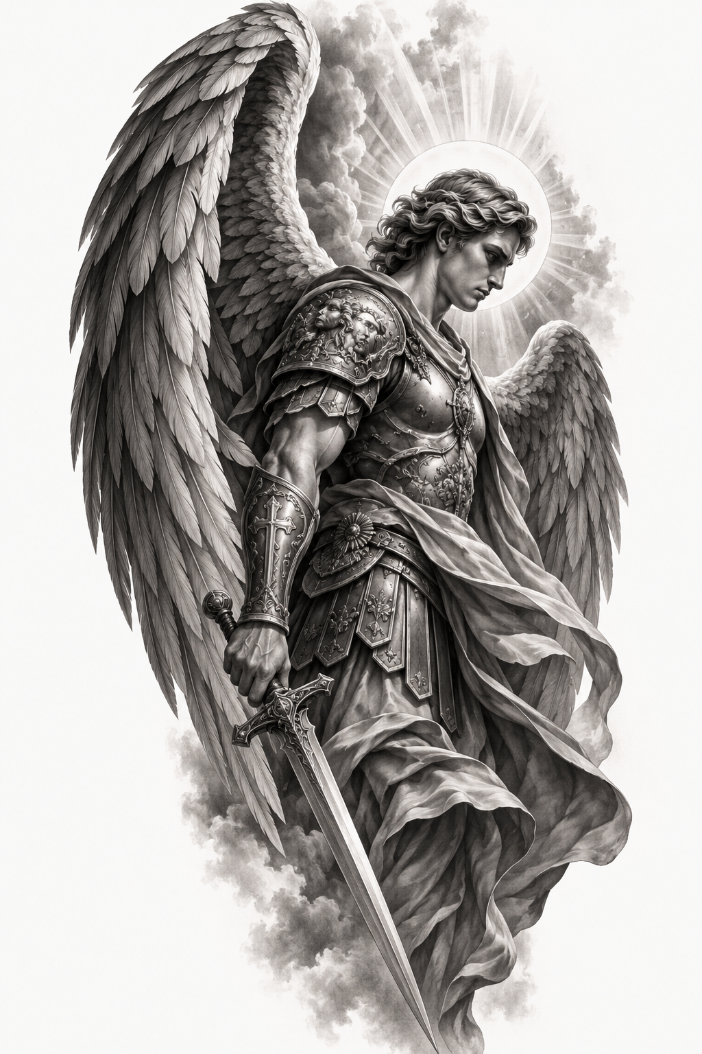 Archangel Michael tattoos for men idea 22