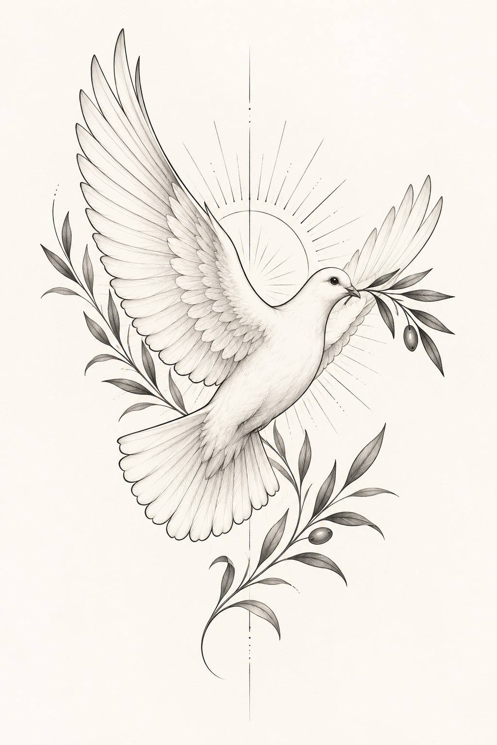 A dove along the ribs fine-line biblical tattoos concept