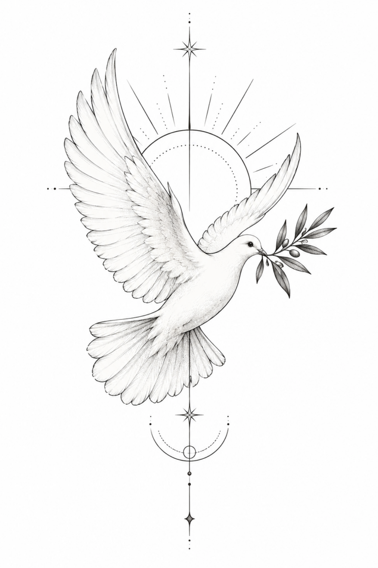 fine-line biblical dove tattoo featured concept
