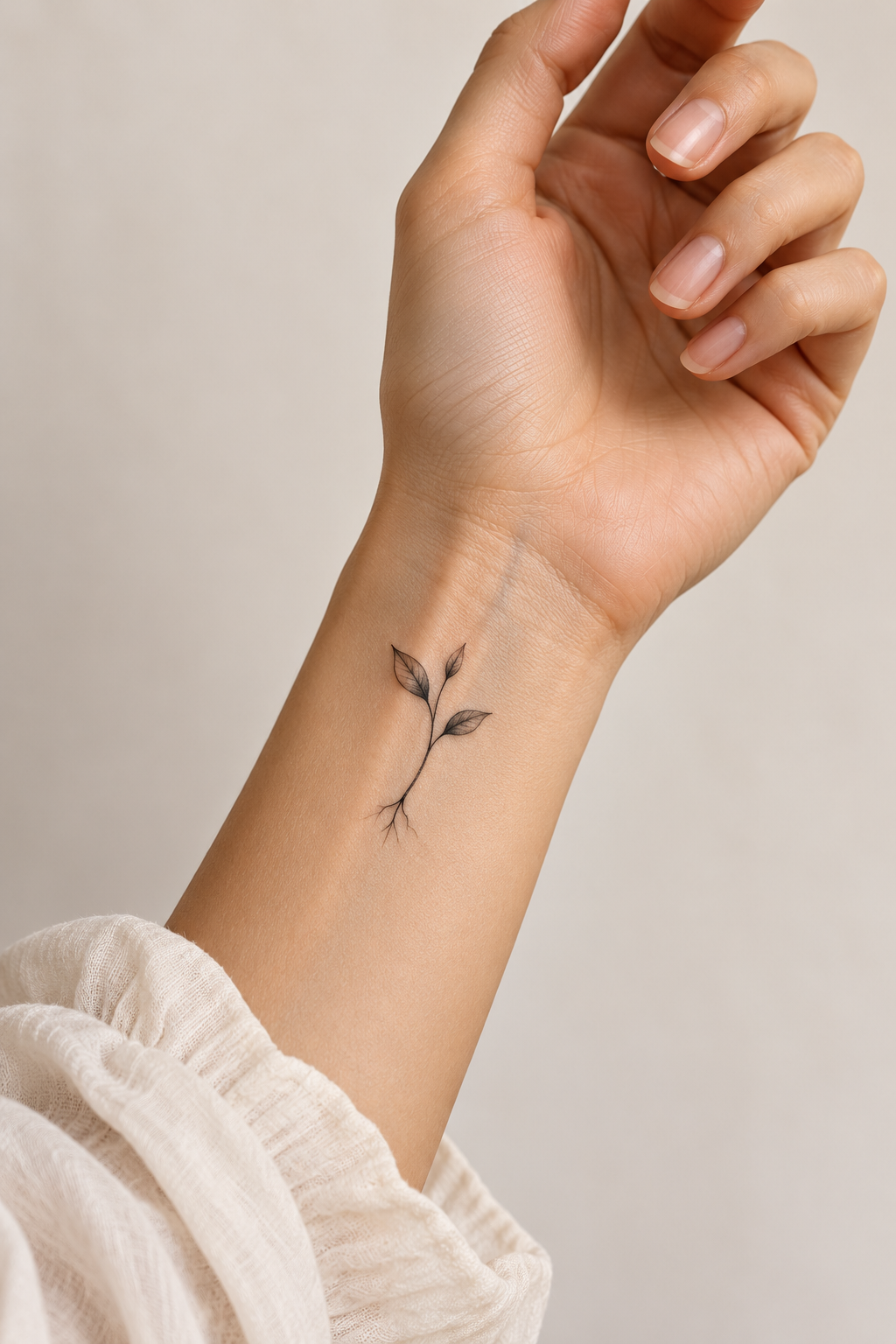 Tiny Sprout on the Wrist meaningful tattoo ideas for women concept