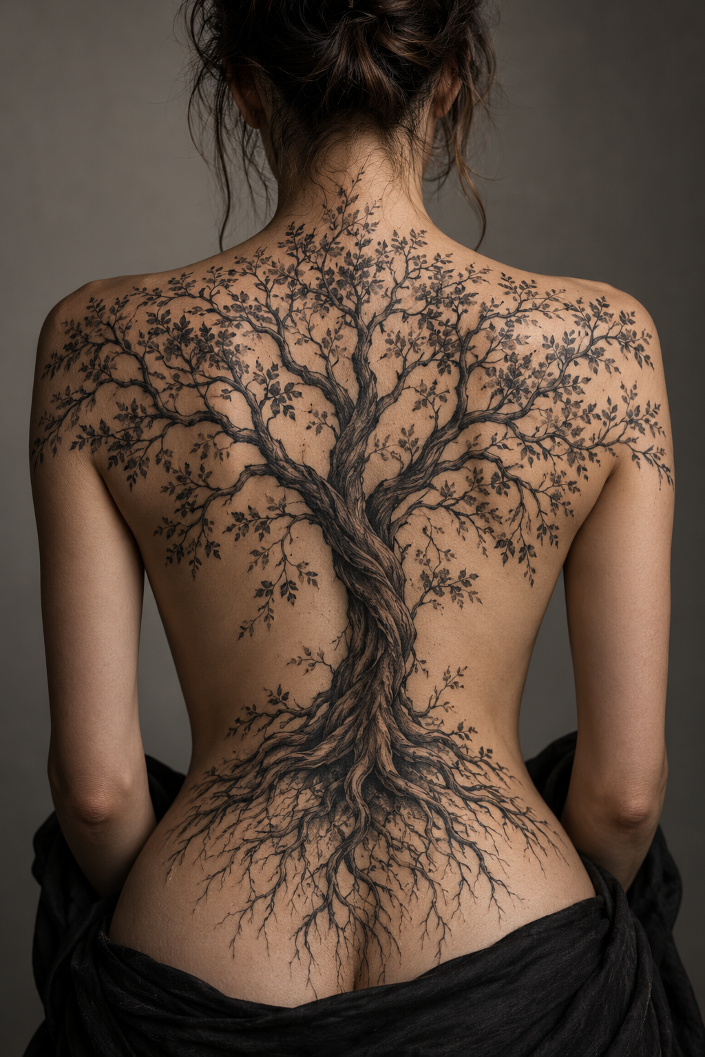 Large Tree Across the Back meaningful tattoo ideas for women concept