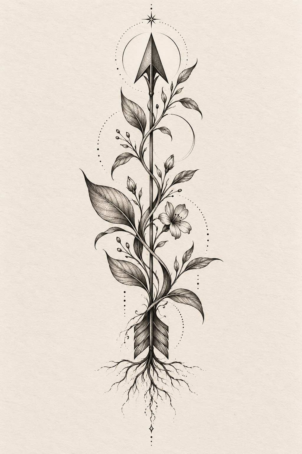 Arrow and Grow Lettering meaningful tattoo ideas for women concept