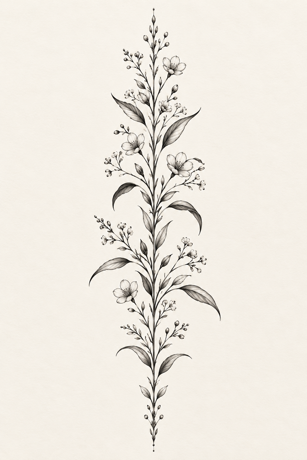 Botanical Spine Line meaningful tattoo ideas for women concept